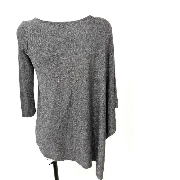 Express Gray Metallic Extreme Asymmetrical Sweater - Picture 5 of 8
